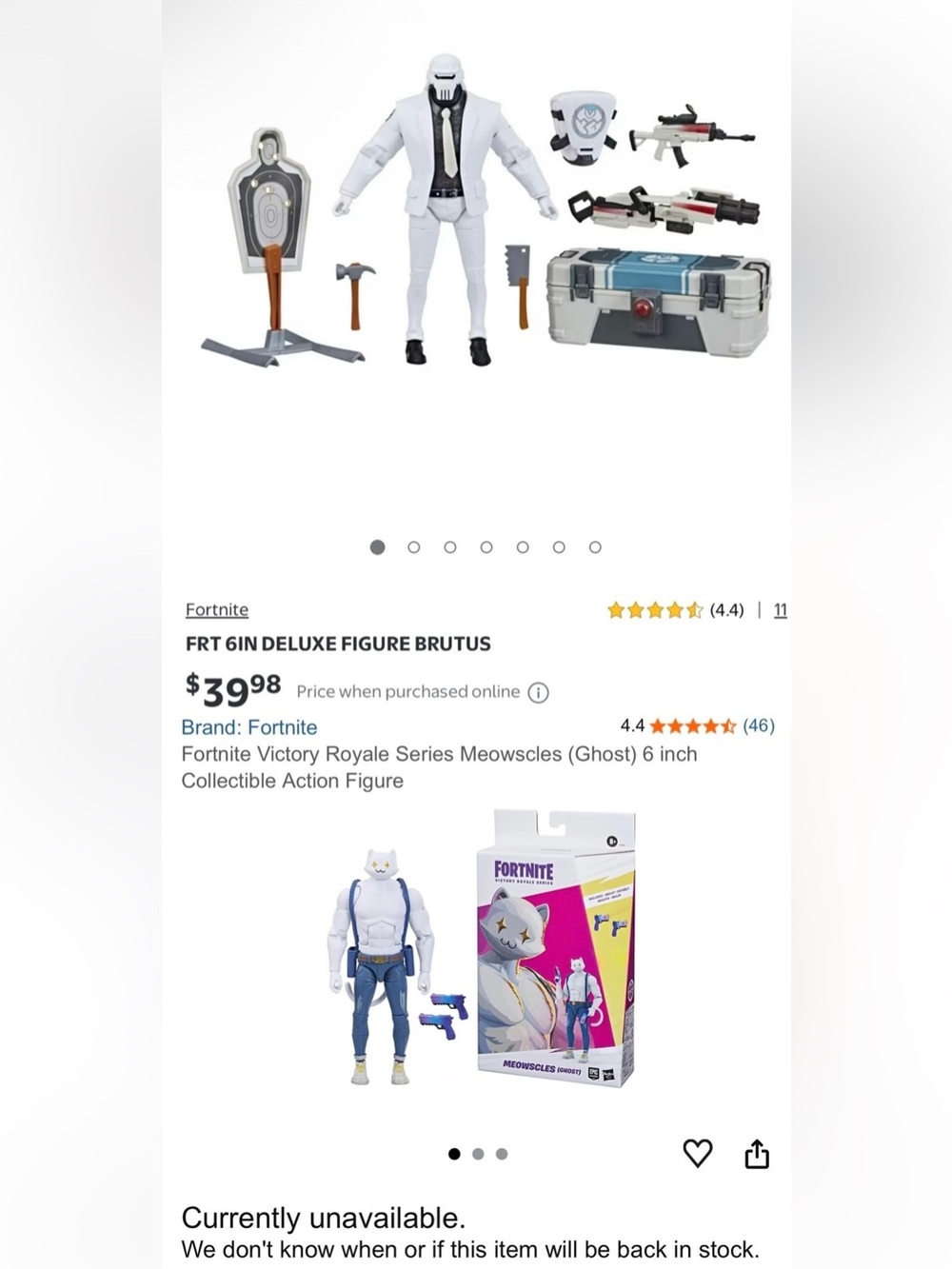 2 (Unboxed) 6IN. FORTNITE VICTORY ROYALE SERIES FIGURES— BRUTUS & MEOWSCLES - Picture 4 of 16